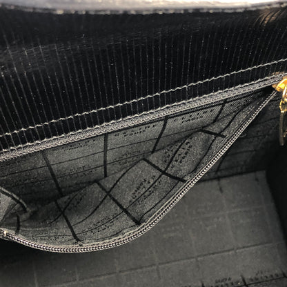 CELINE Horse carriage Leather Handbag Crossbody Shoulder bag Black Vintage 2urg2x