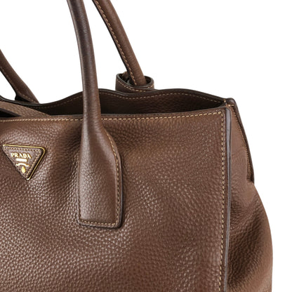 PRADA Triangle Logo Two-way Handbag Shoulder bag Brown Vintage eh2tjx