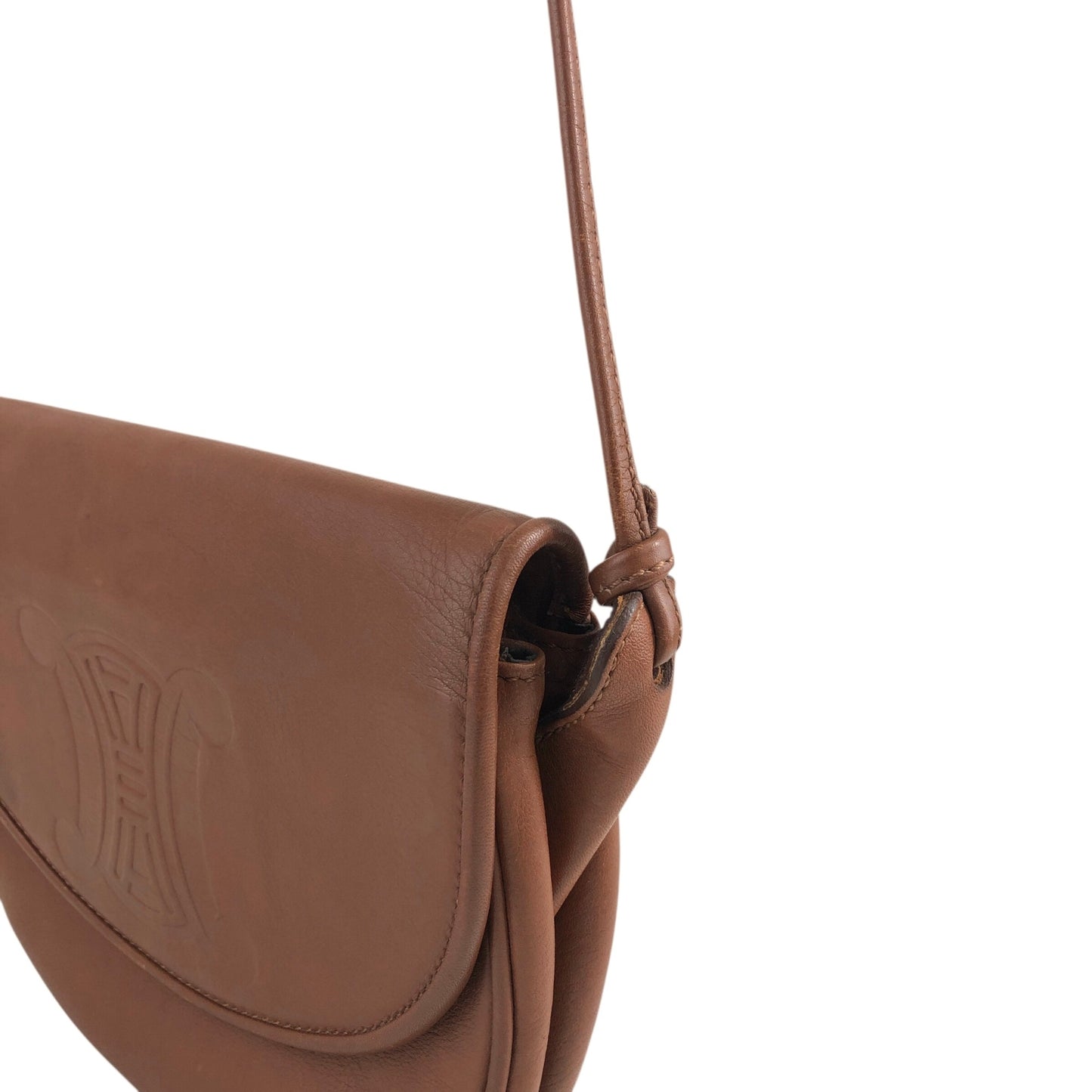 CELINE Blason Round Shoulder bag Brown Vintage krviby
