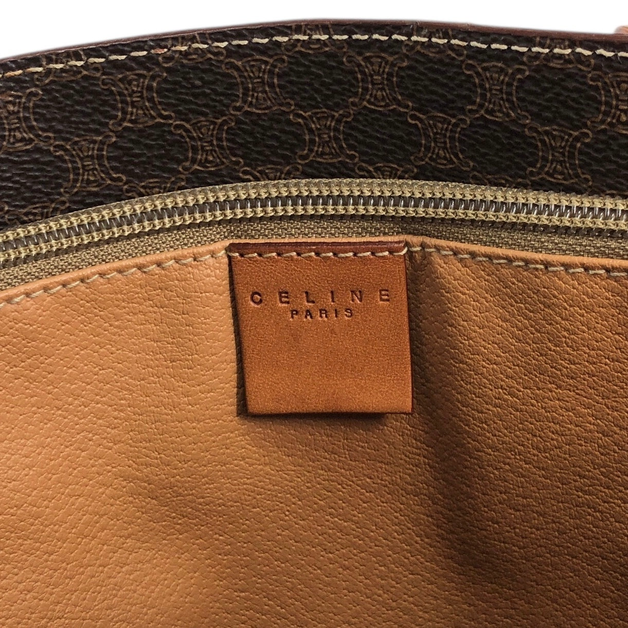 CELINE Macadam Blason Totebag Brown Vintage krmf4c
