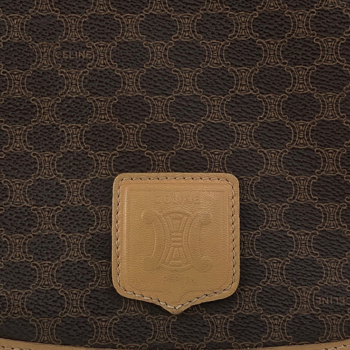 CELINE Macadam Blason Shoulder bag Brown Vintage rtiv5k