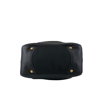 PRADA Logo Front Buckle Shoulder bag Black Vintage rv2srn