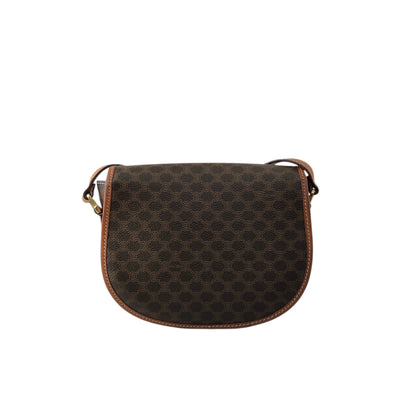 CELINE Macadam Blason Round Shoulder bag Brown Vintage v54uj5