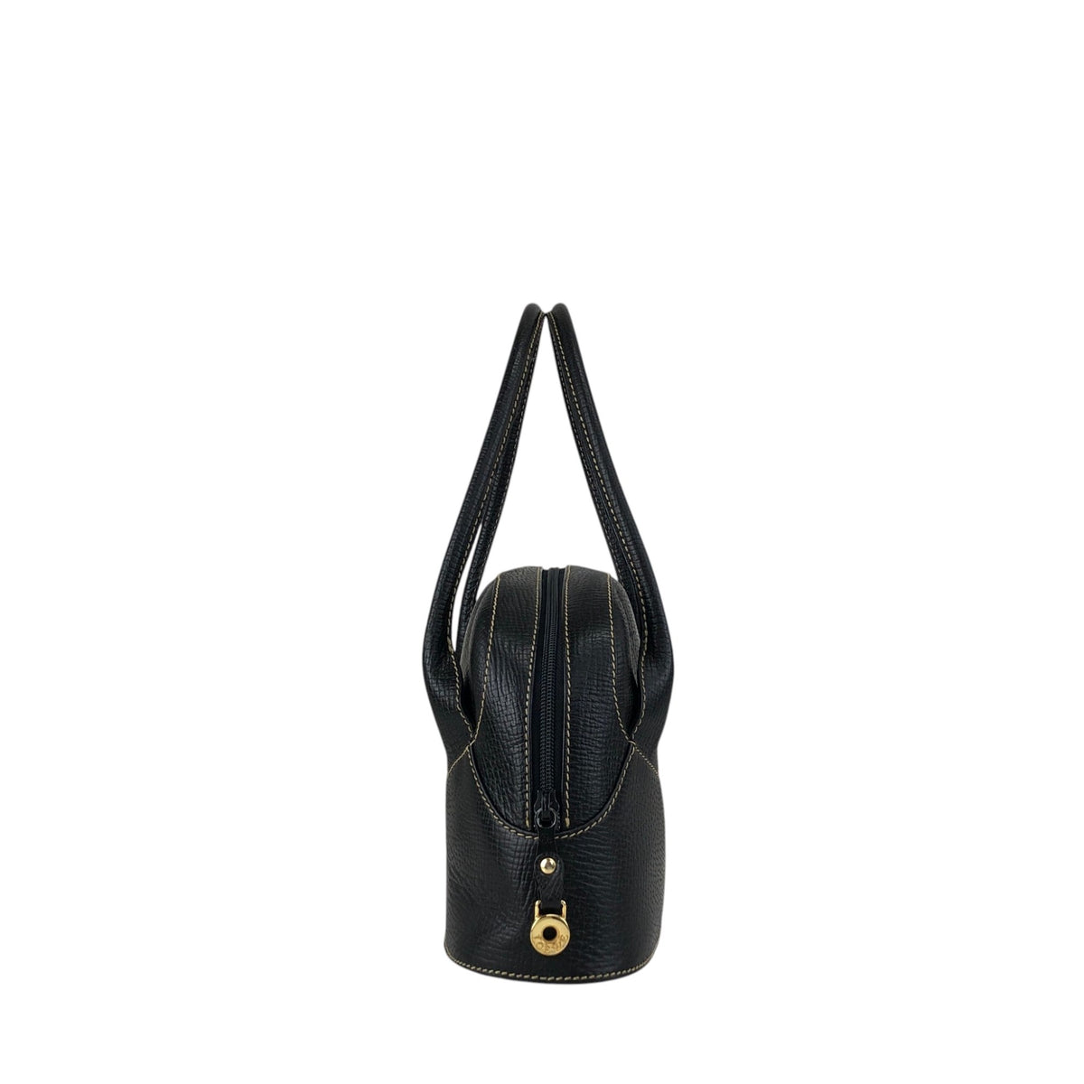 LOEWE Logo Embossed Handbag Black Vintage xuiewb