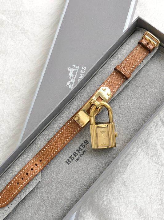 HERMES Quartz Watch Brown Vintage 6kuddk