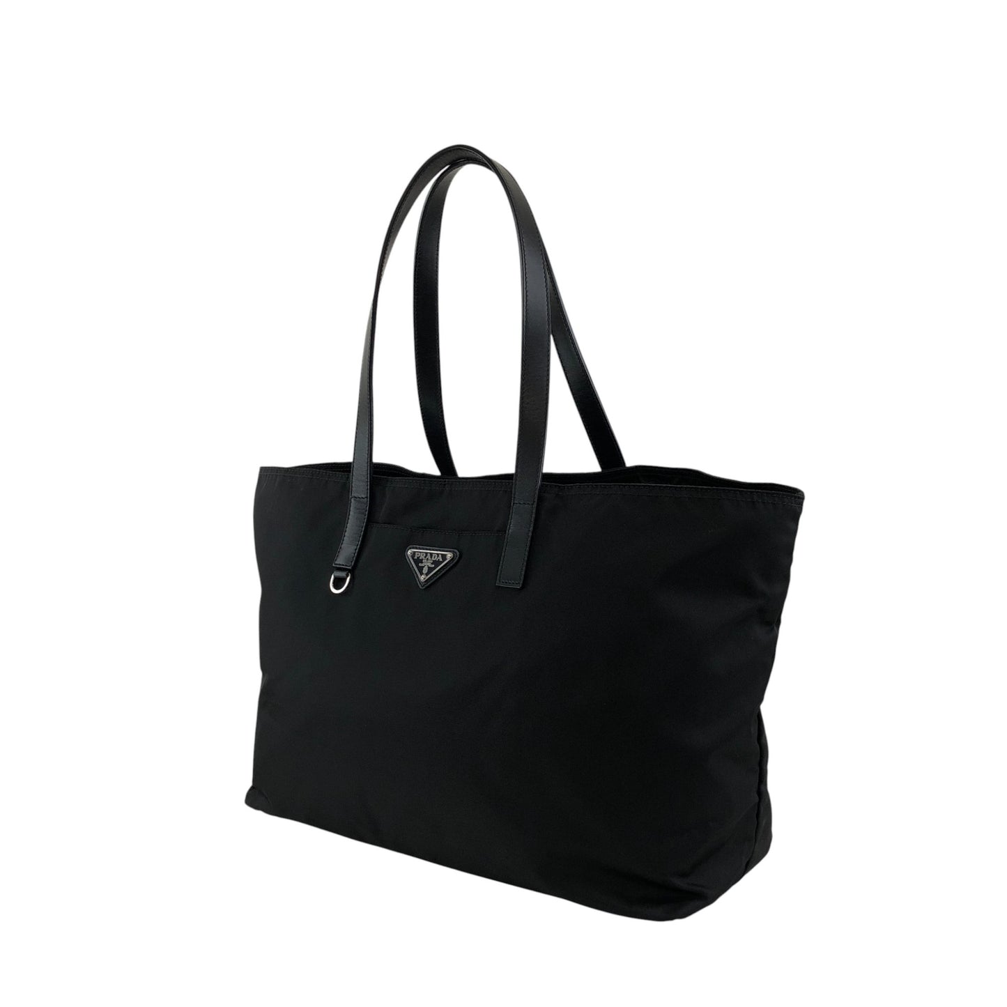 PRADA Tessuto Triangle Logo Totebag Black Vintage gy3es2
