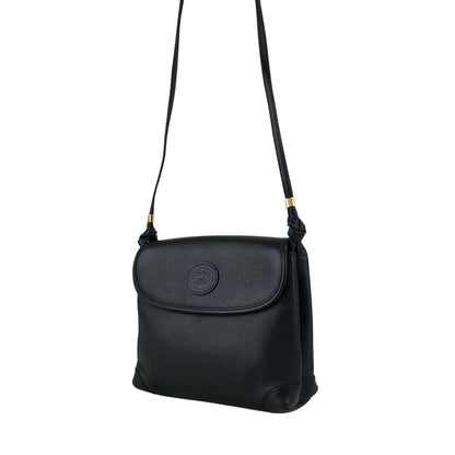 GUCCI Logo Shoulder bag Black Vintage irwn5s