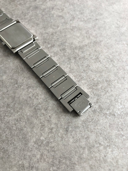 Yves Saint Laurent Logo Quartz Watch Silver Vintage c2rgcx