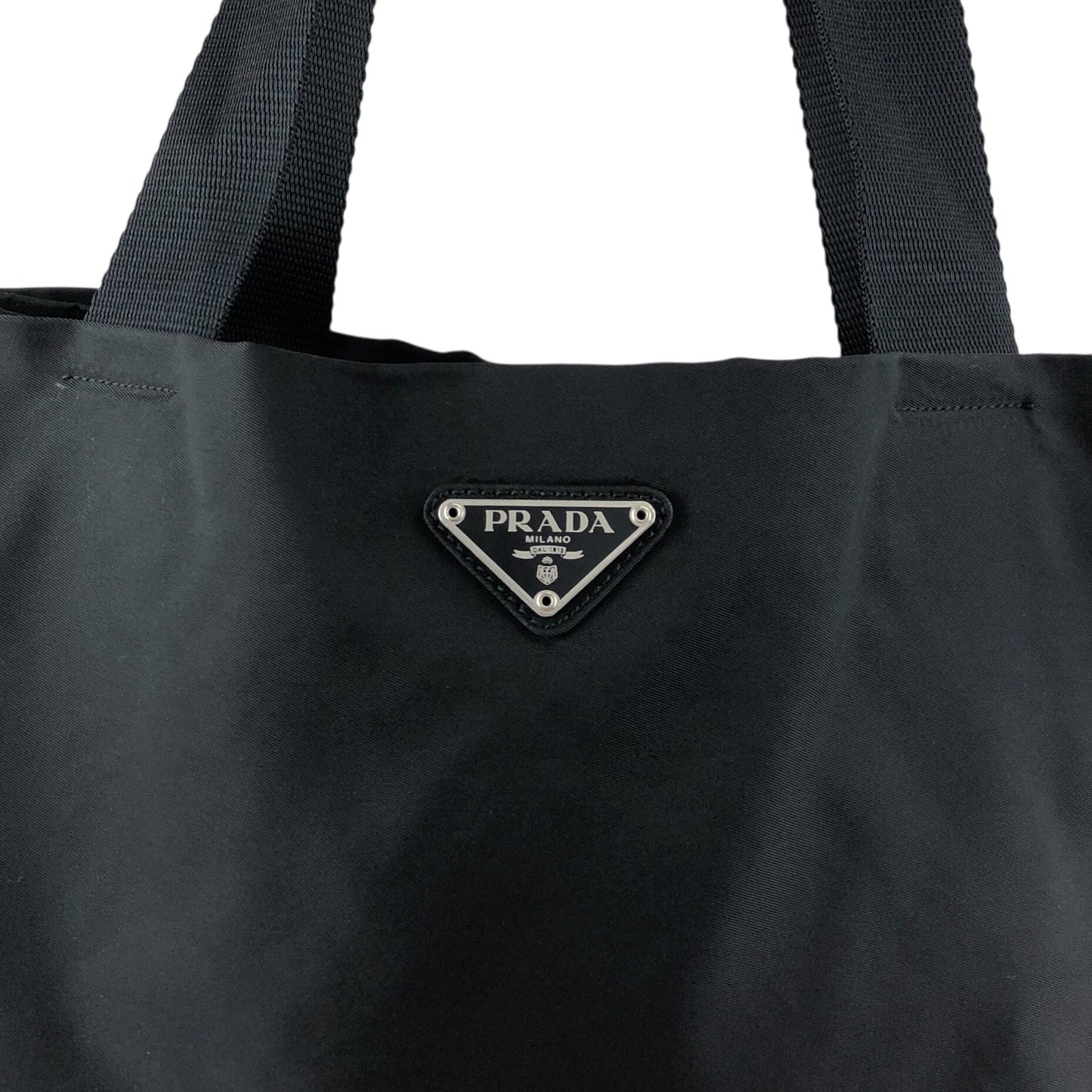 PRADA Tessuto Triangle Logo Totebag Black Vintage fzec6b
