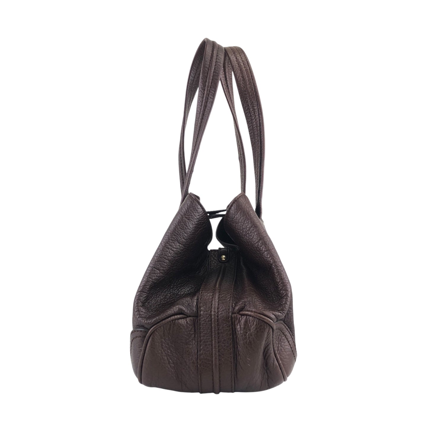 CELINE Blason Handbag Brown Vintage 3gv622