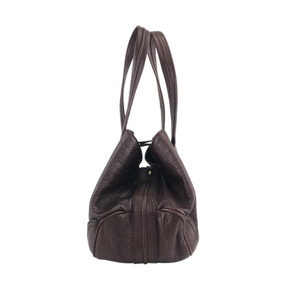 CELINE Blason Handbag Brown Vintage 3gv622