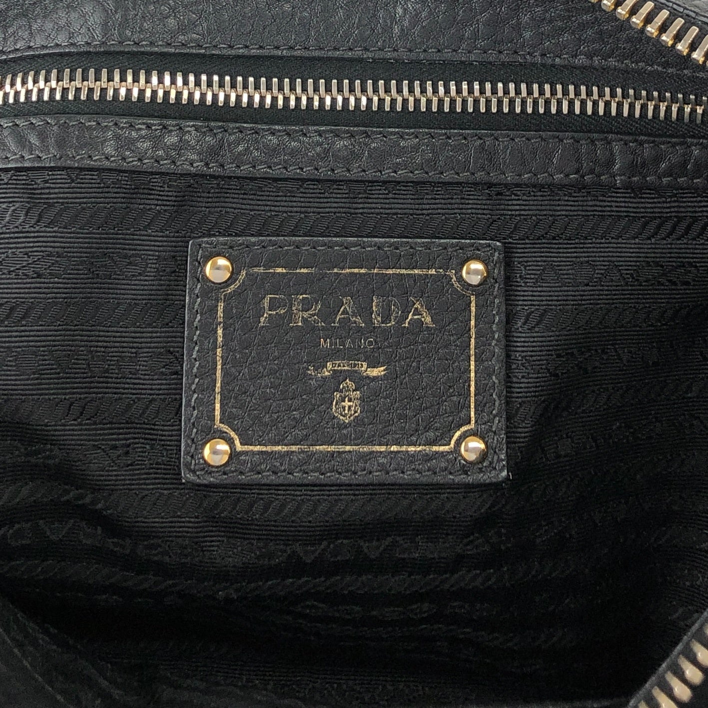 PRADA Logo Shoulder bag Black Vintage mxb7r6