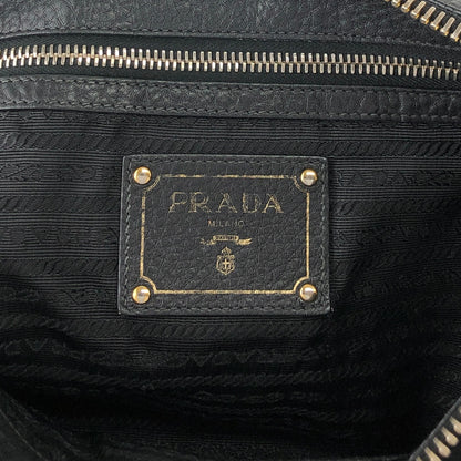 PRADA Logo Shoulder bag Black Vintage mxb7r6