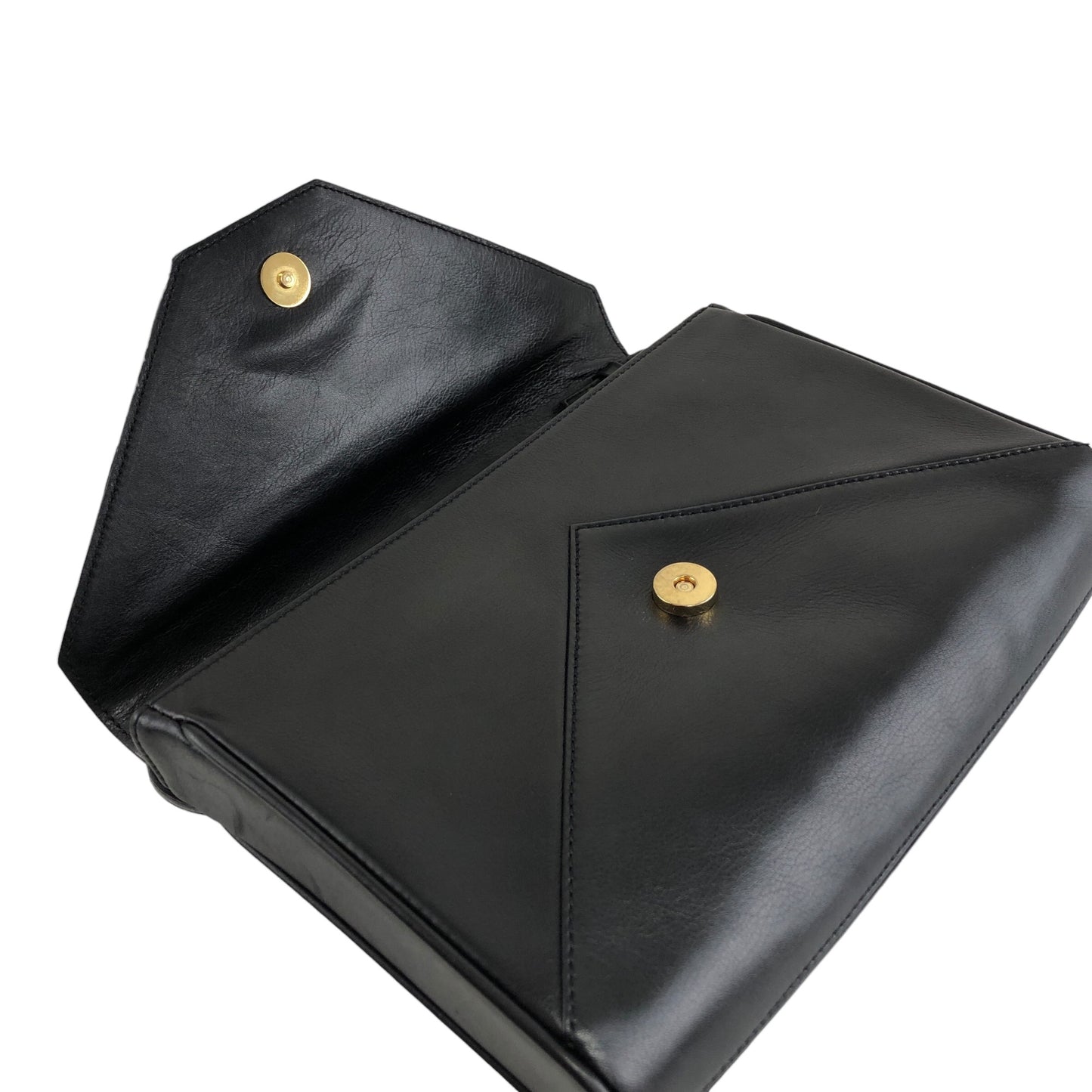 CELINE Blason Crossbody Shoulder bag Black Vintage byue3n