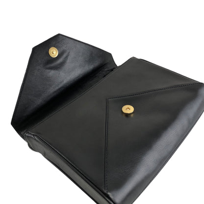 CELINE Blason Crossbody Shoulder bag Black Vintage byue3n