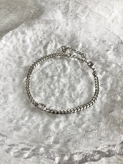 Christian Dior CD Logo Bracelet Silver Vintage iip5ay