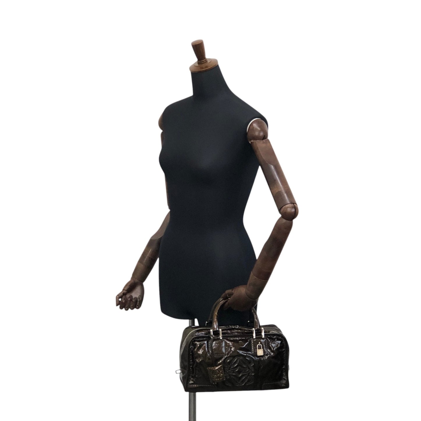 LOEWE Amazona28 Anagram Handbag Brown Vintage j8tjia