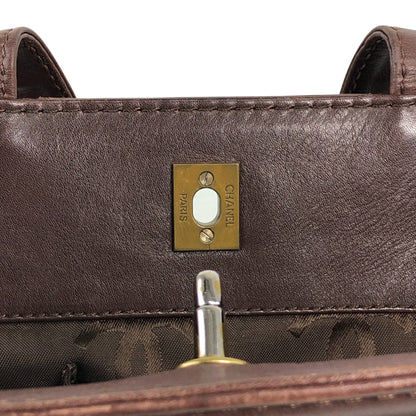 CHANEL Coco Mark Turn Lock Two-way Handbag Shoulder bag Brown Vintage kkmbzd