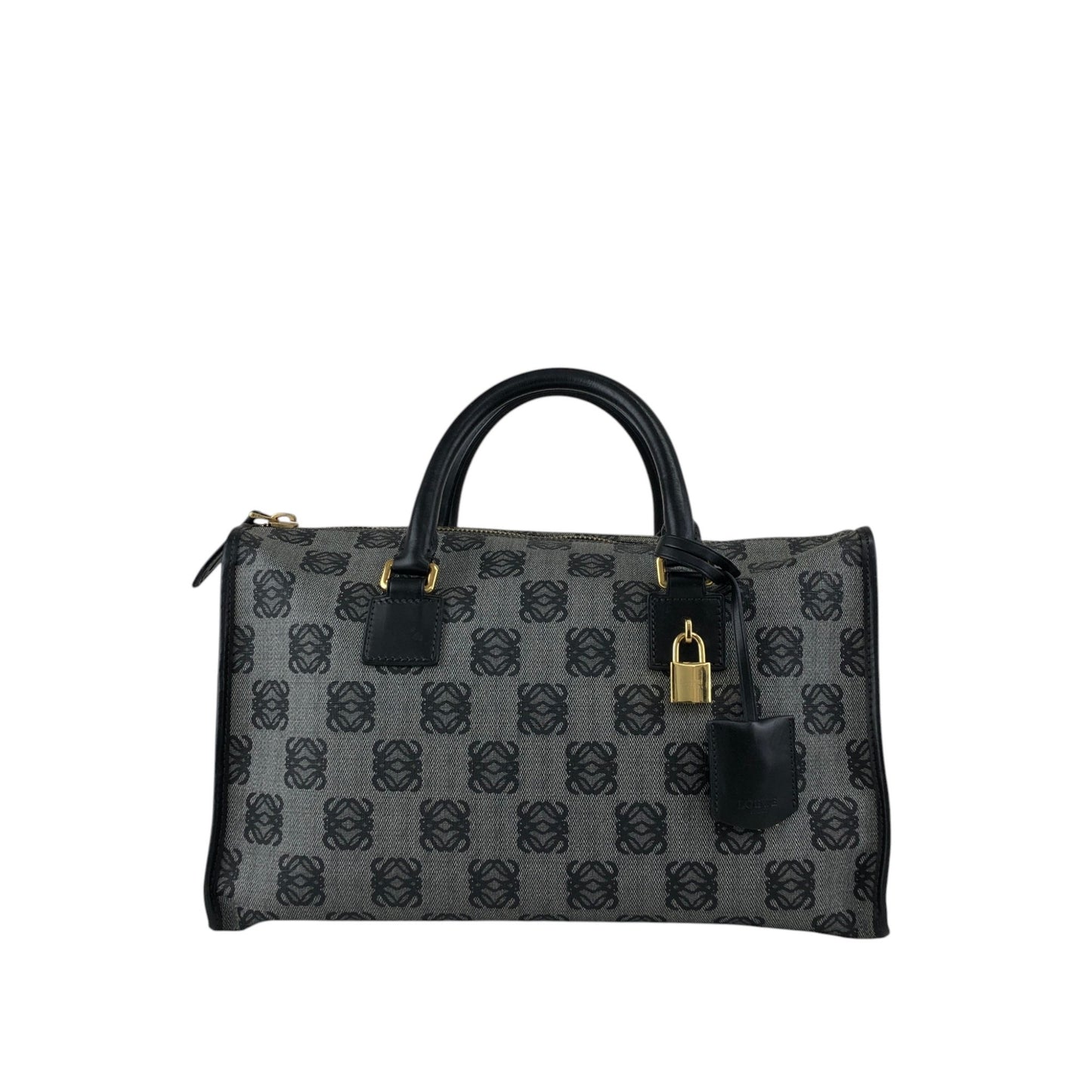 LOEWE Anagram Small Boston bag Handbag Gray Vintage hp67iy