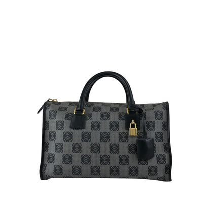 LOEWE Anagram Small Boston bag Handbag Gray Vintage hp67iy