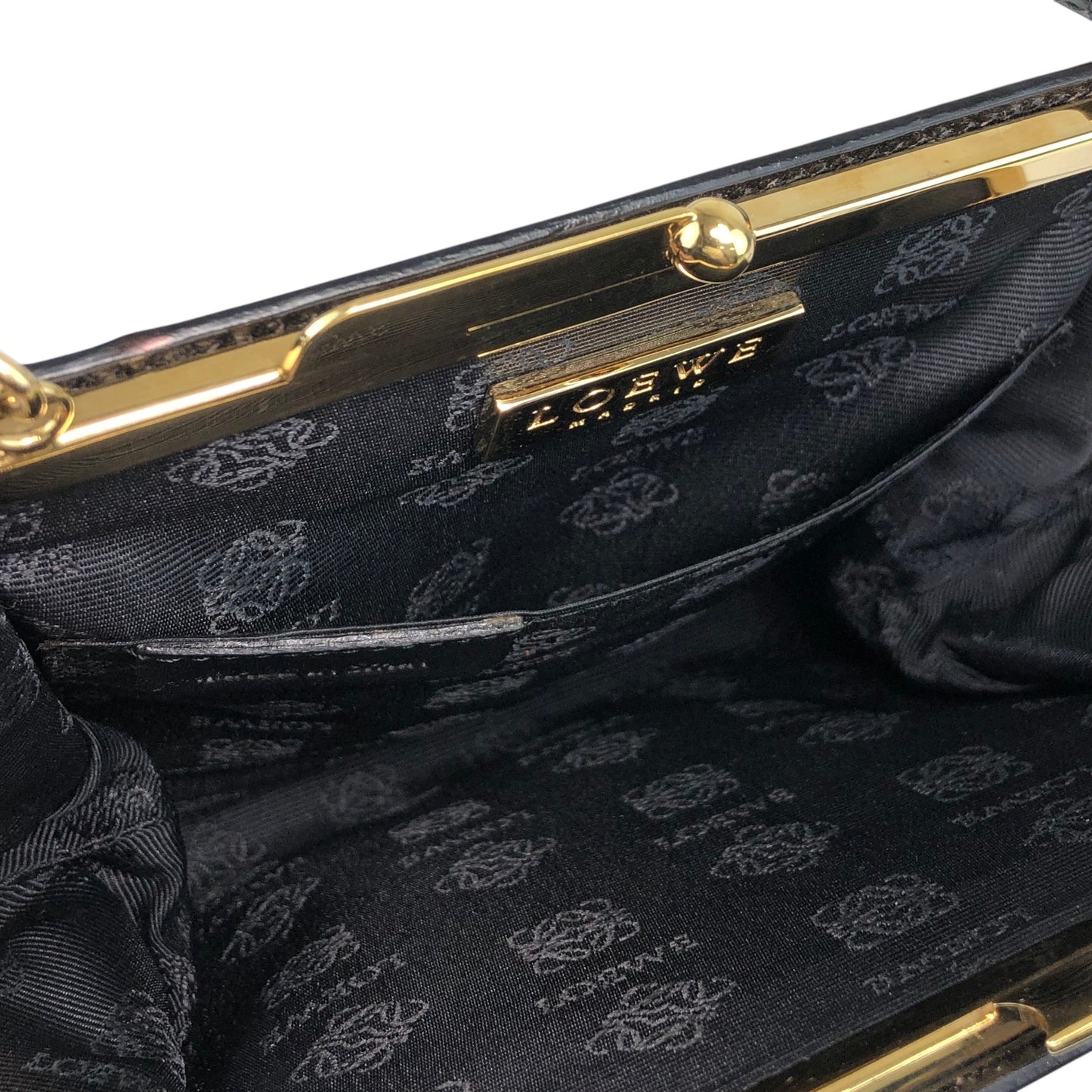 LOEWE Logo Metal Clasp Small  Handbag Black Vintage u7ek7w
