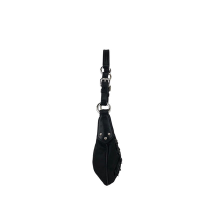 PRADA Triangle Logo Shoulder bag Black Vintage s4bkfb
