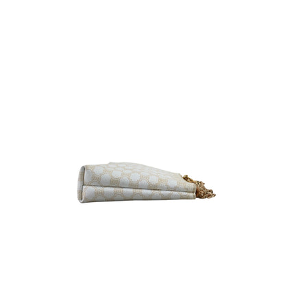 CELINE Macadam Small Handbag Pouch White Vintage e2s6ad