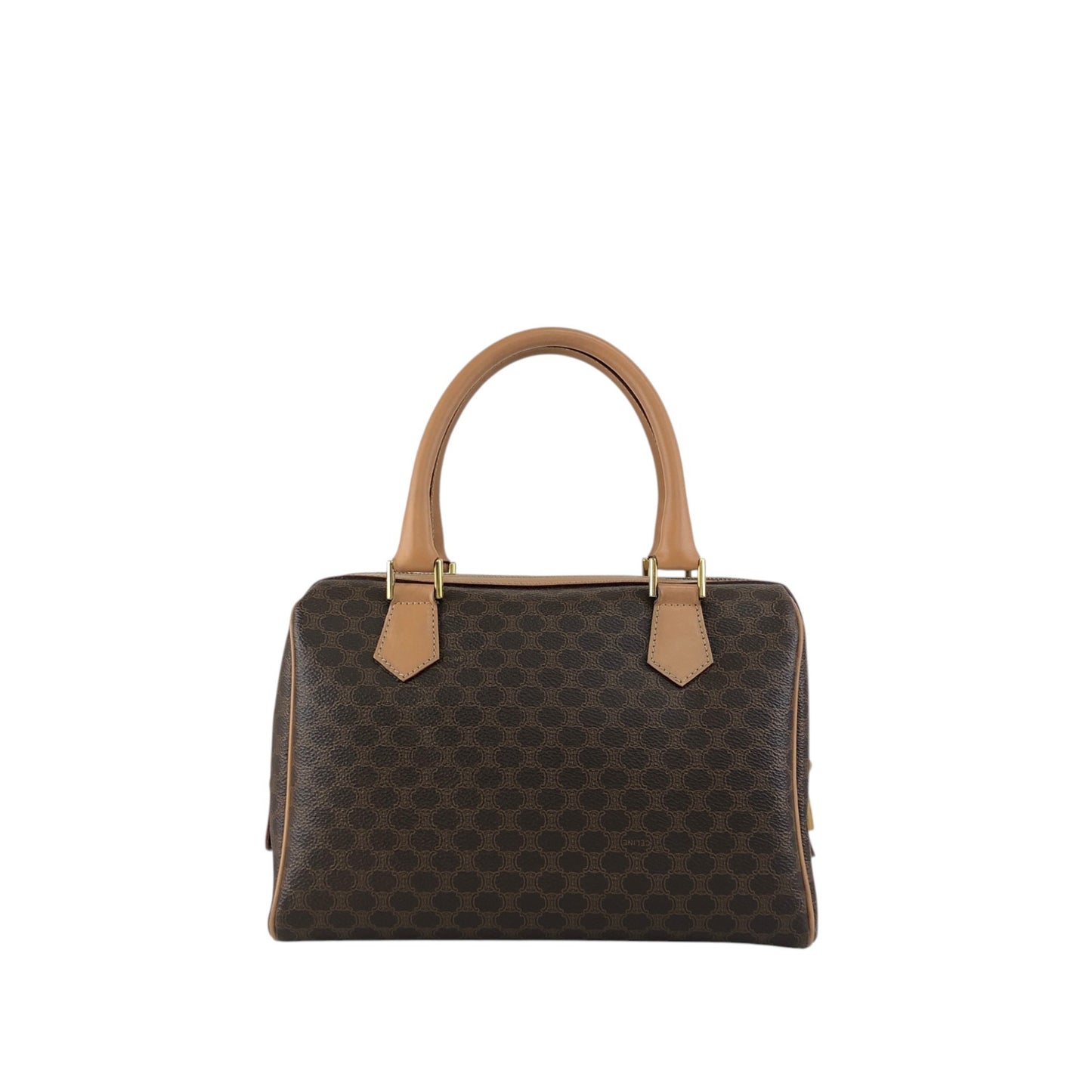 CELINE Macadam Blason Two-way Handbag Shoulder bag Brown Vintage h5nkpp