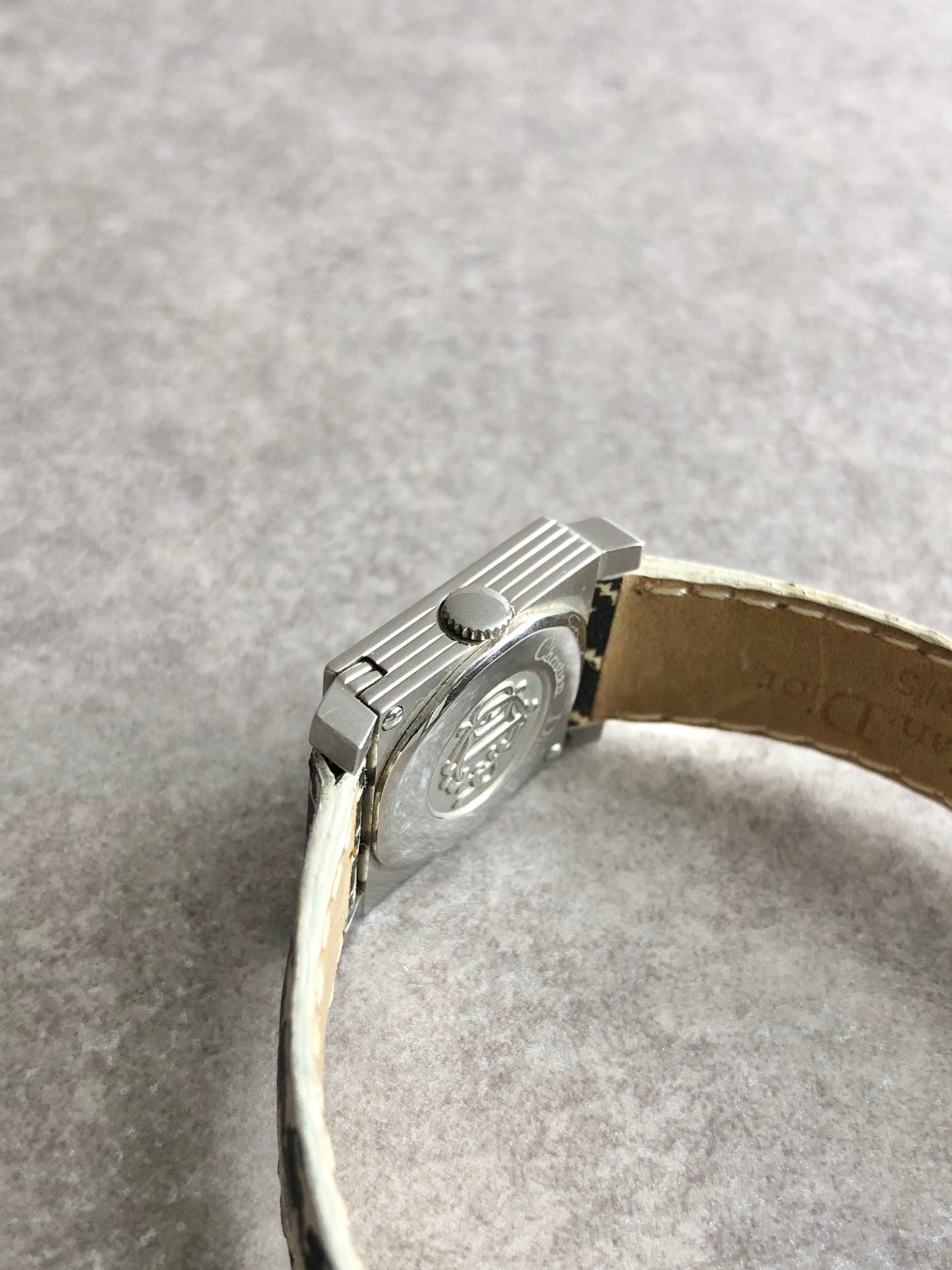 Christian Dior Cannage Quartz Watch Black×White Vintage jw4b2h