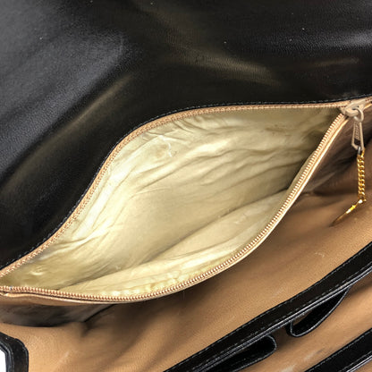 CELINE 馬車皮革肩背包 黑色 復古 8uzpzv 