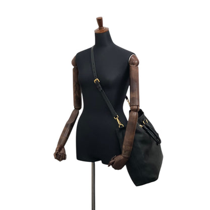 PRADA 標誌兩用手提包單肩包黑色復古 vbght3