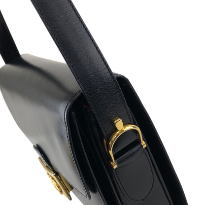 CELINE Horse Carriage Crossbody Shoulder bag Black Vintage zkdk65