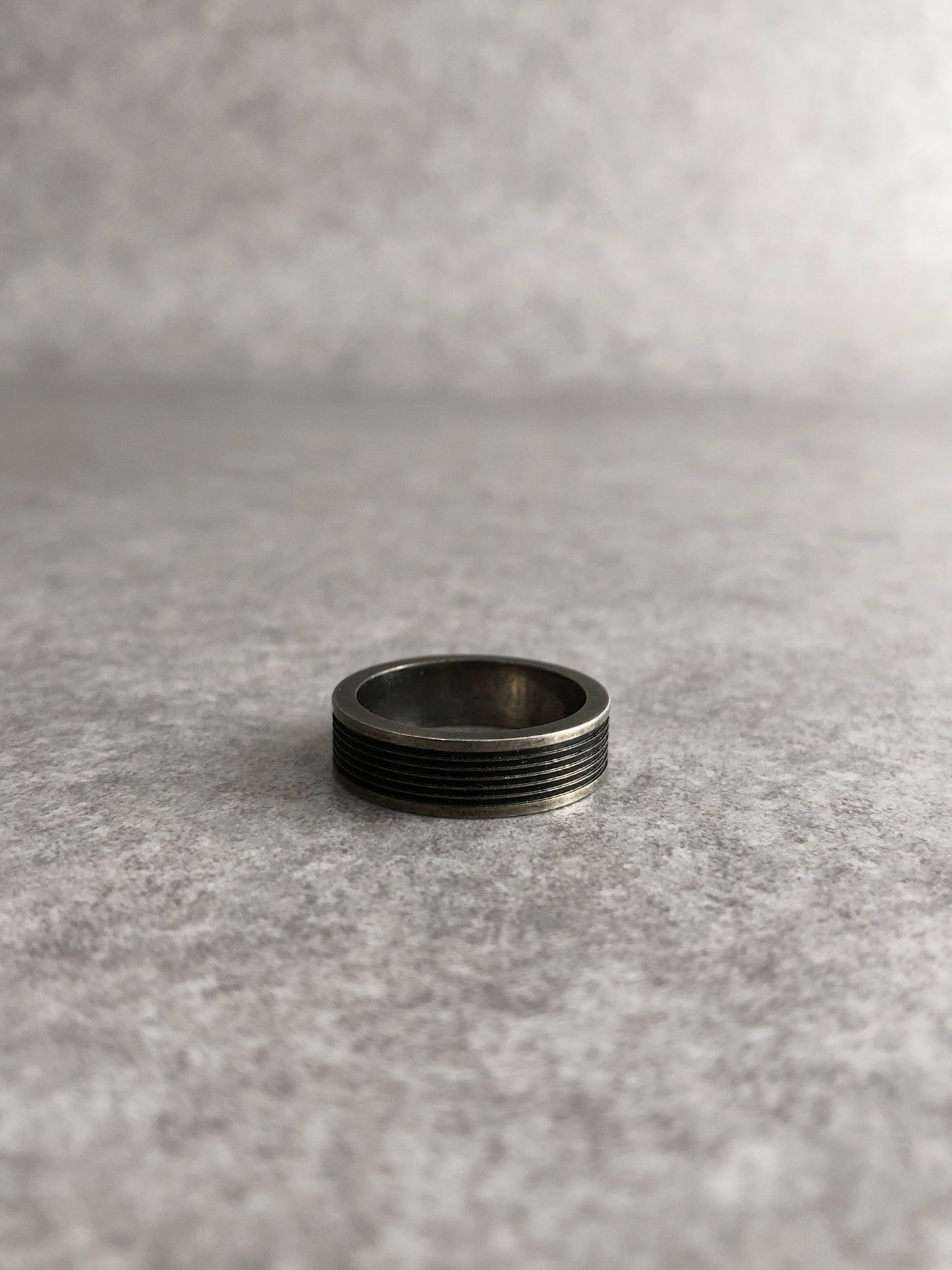GUCCI Logo Ring Black SILVER925 Vintage zrcfxw