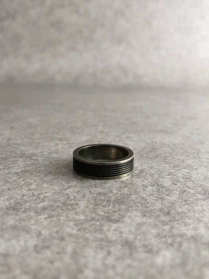 GUCCI Logo Ring Black SILVER925 Vintage zrcfxw