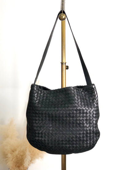 Bottega Veneta Intrecciato Shoulder bag Black Vintage e8ihib