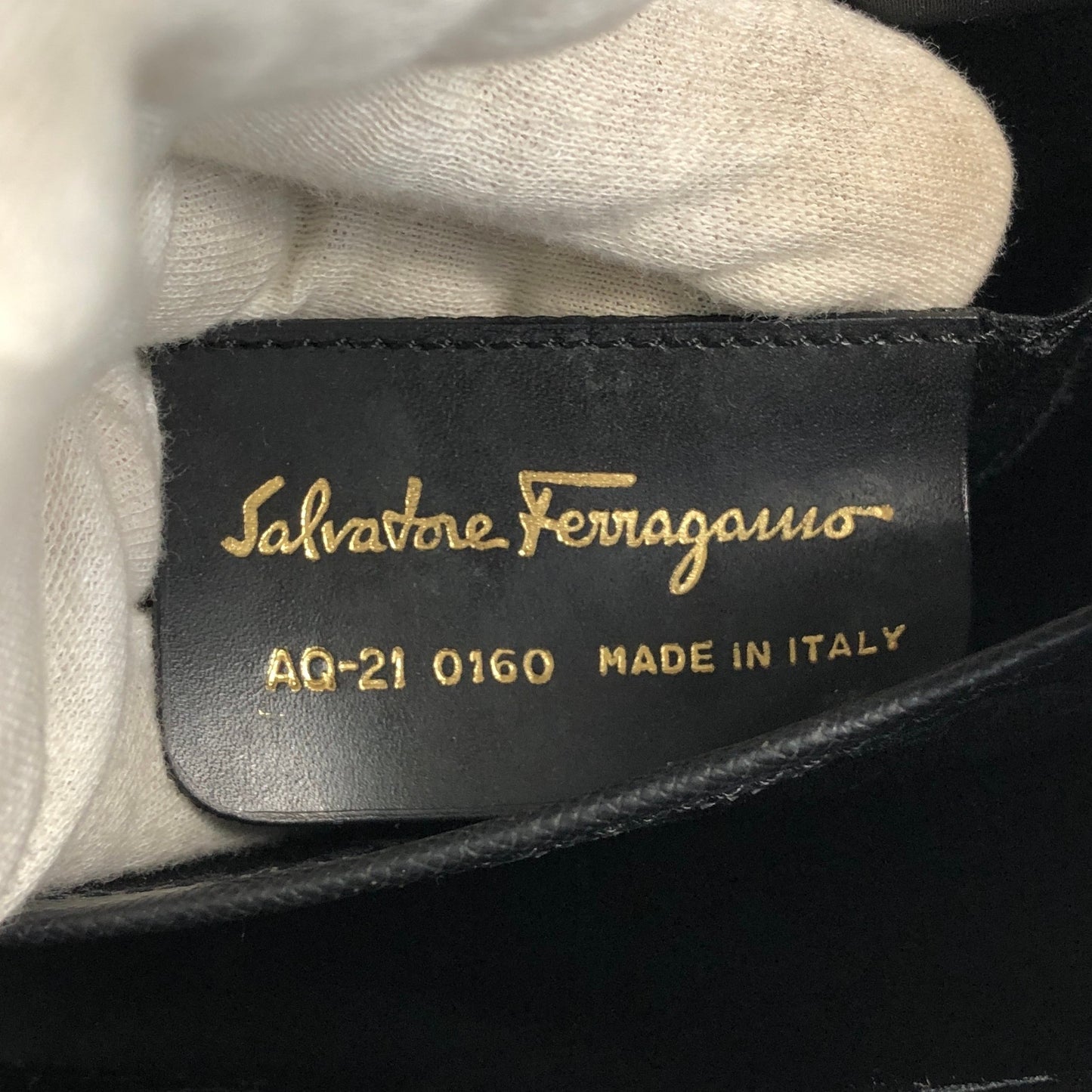 Salvatore Ferragamo Gancini Two-way Handbag Shoulder bag Black Vintage 4g8ig3