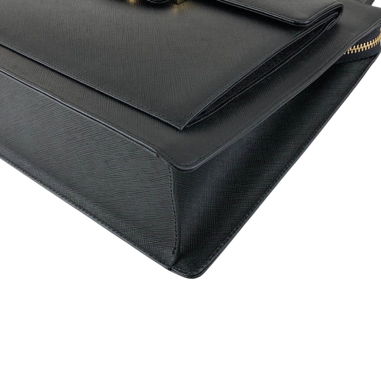 Yves Saint Laurent Logo Handbag Black Vintage fguw8w