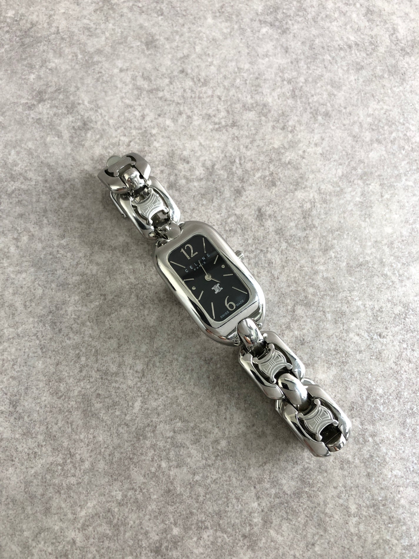 CELINE Macadam Quartz Watch Silver Vintage tpjpgn