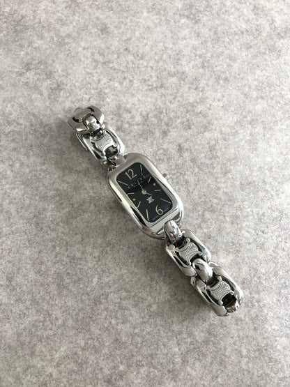 CELINE Macadam Quartz Watch Silver Vintage tpjpgn
