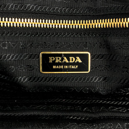 PRADA Logo Chain Handbag Black Vintage bruewc