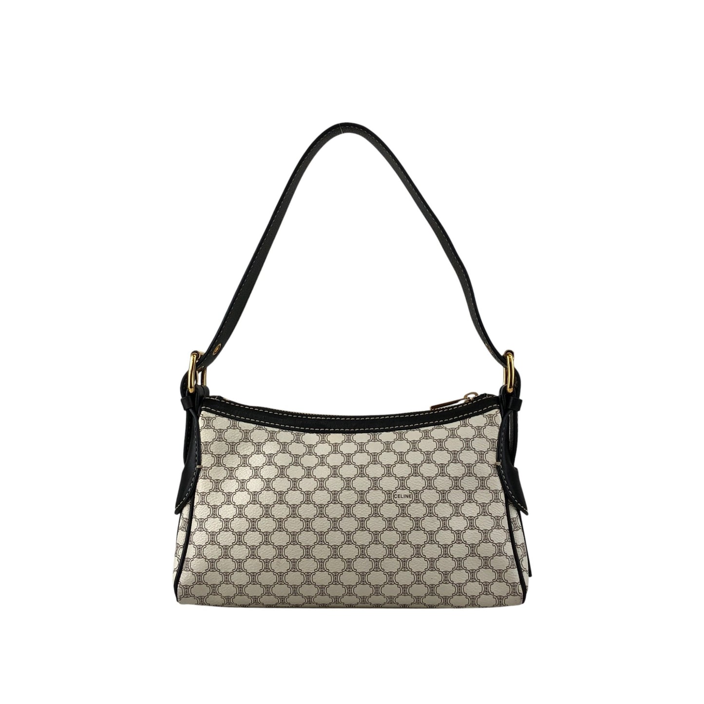 CELINE Macadam Triomphe Shoulder bag White Vintage frfffi