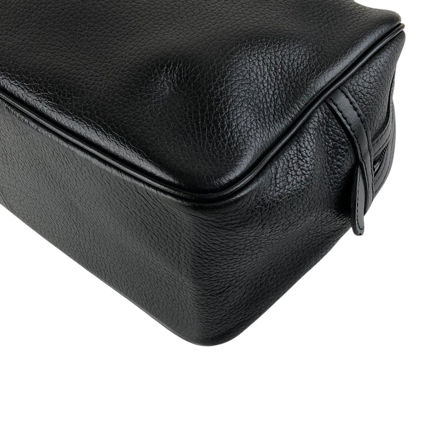 BURBERRY Logo Embossed Handbag Boston bag Black Vintage ybjkpc
