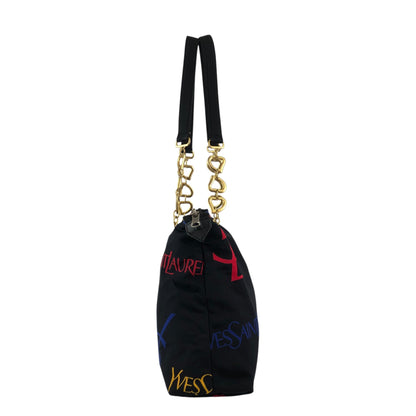 Yves Saint Laurent Logo Chain Totebag Black Vintage fniuvx