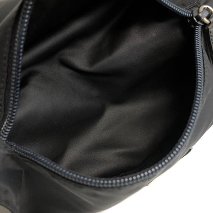 PRADA Triangle Logo Front Buckle Shoulder bag Black Vintage cxgmd6