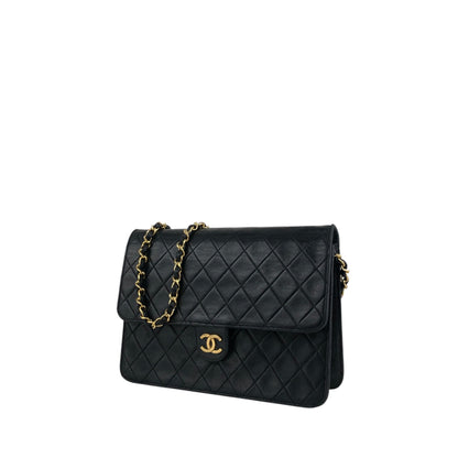 CHANEL Matelasse Coco Mark Chain Shoulder bag Black Vintage bx28zt