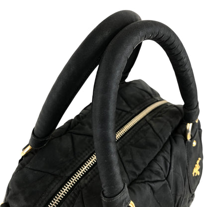 PRADA Logo Two-way Handbag Shoulder bag Black Vintage aw3e2f