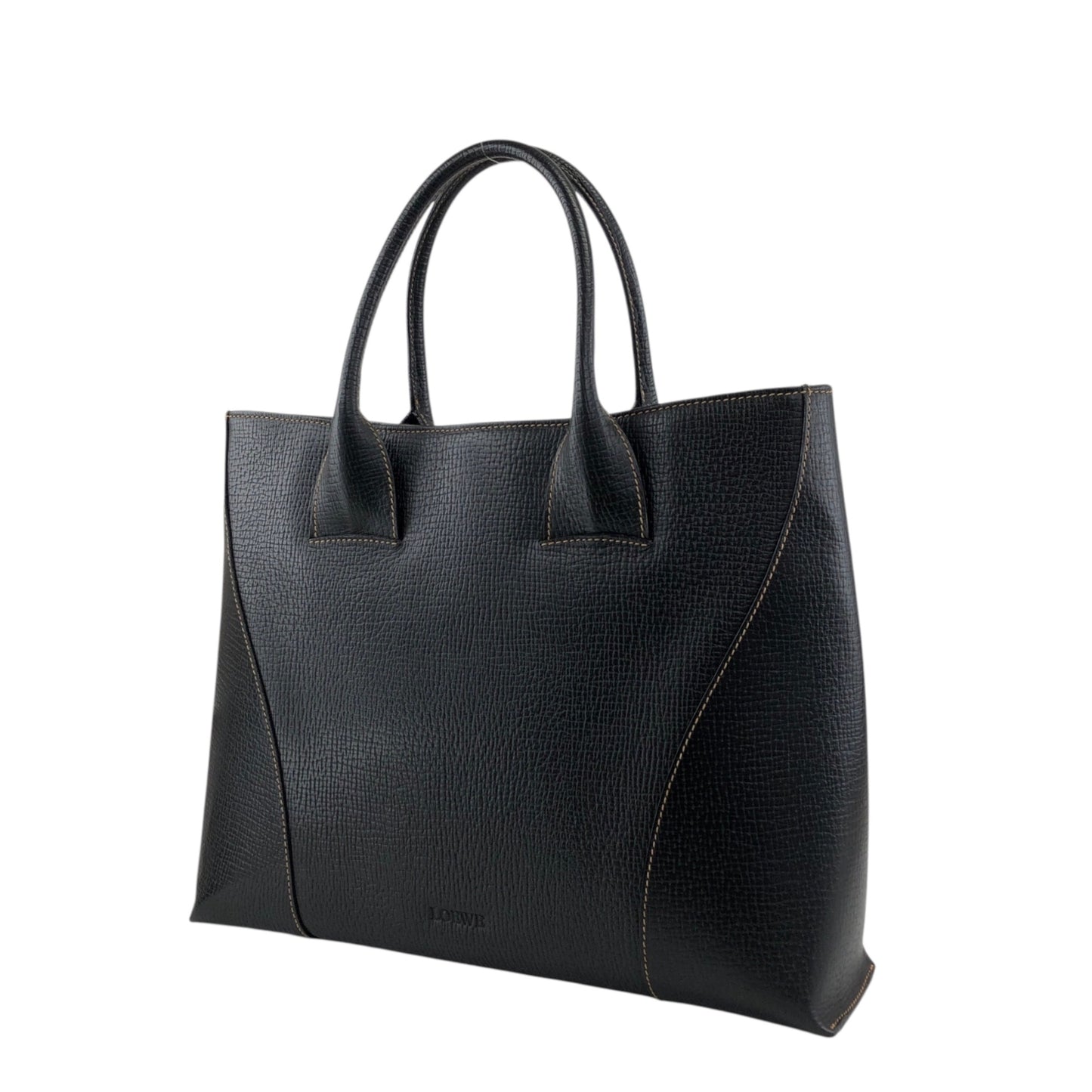 LOEWE Logo Embossed Totebag Black Vintage 5gfxms