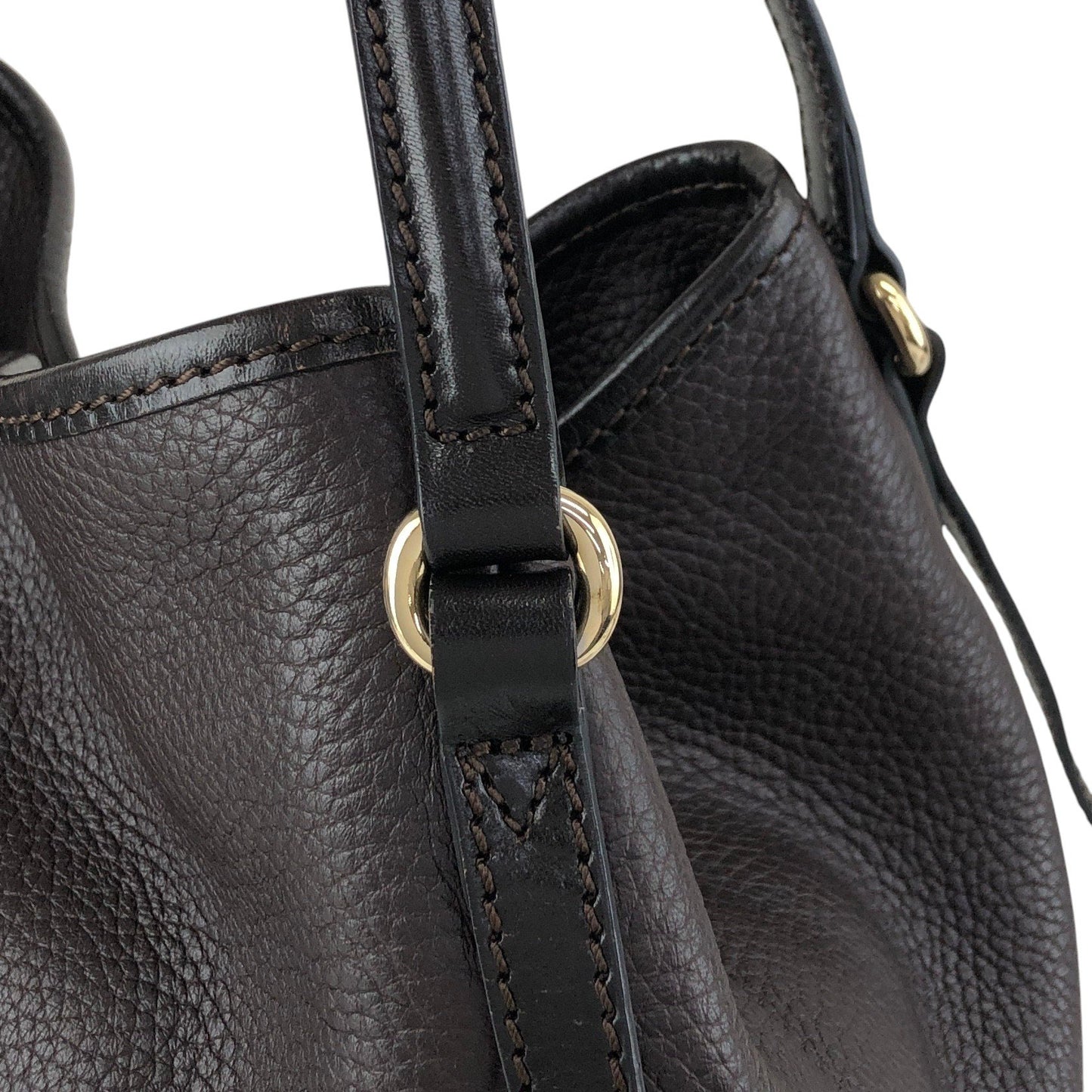 BURBERRY Logo Shoulder bag Hobobag Dark Brown Vintage czmhjj