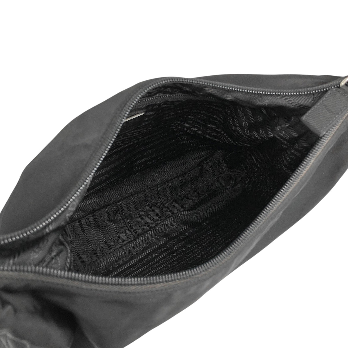 PRADA Tessuto Triangle Logo Shoulder bag Black Vintage gpgejr