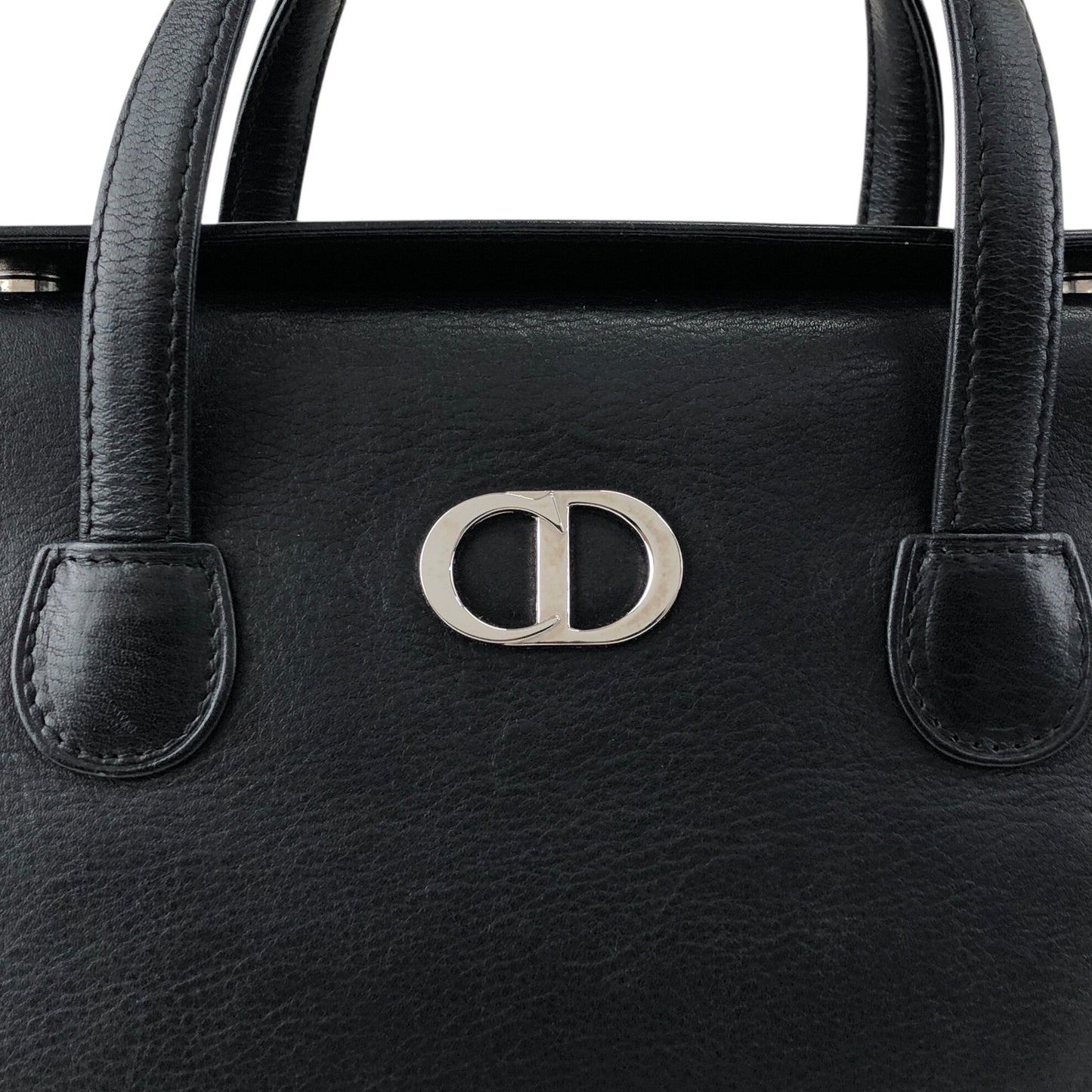 Christian Dior CD Logo Handbag Black Vintage hfa4nr